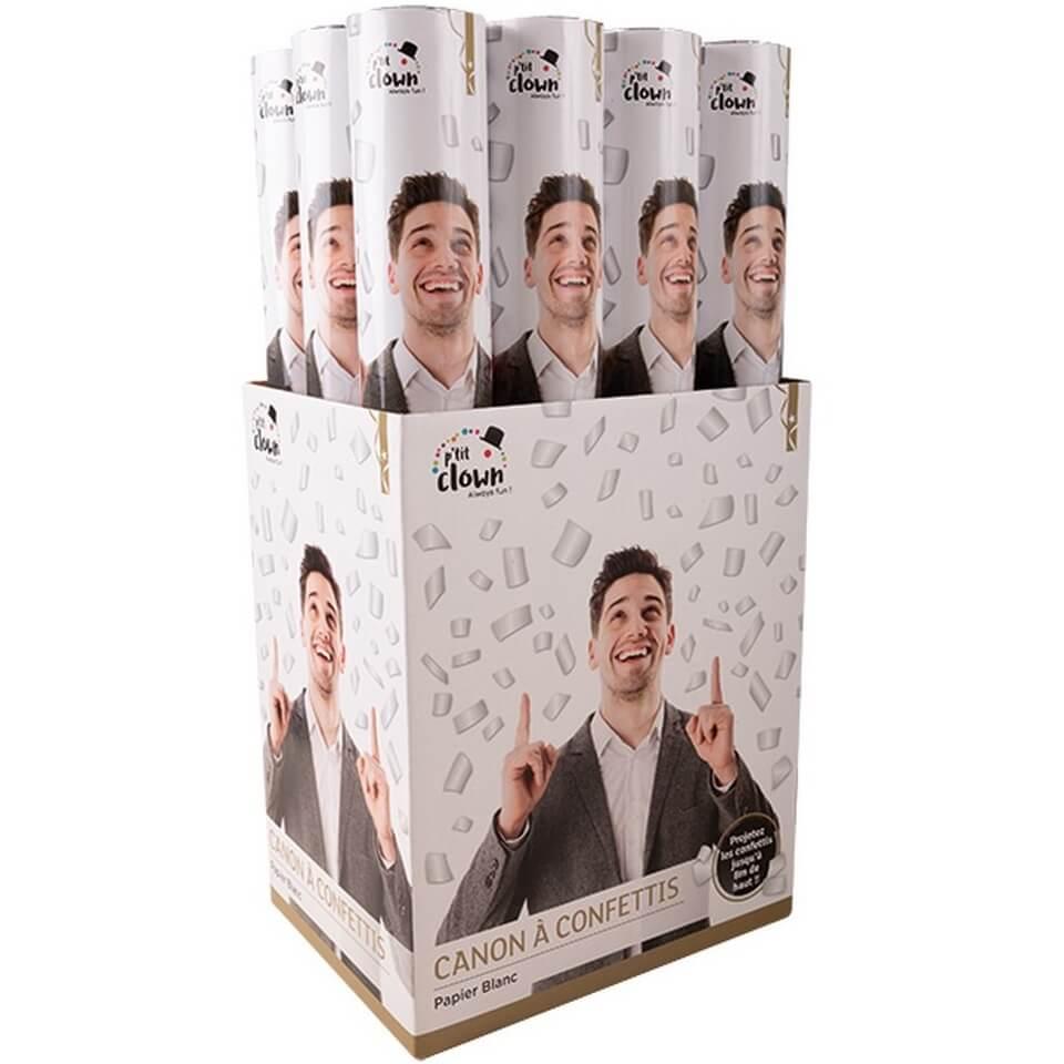Canon a confettis papier blanc 40cm