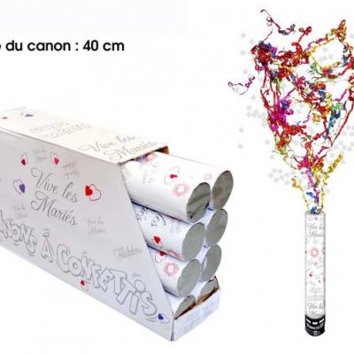 Canon à confettis vive les mariés, 40cm (x1) REF/CACM