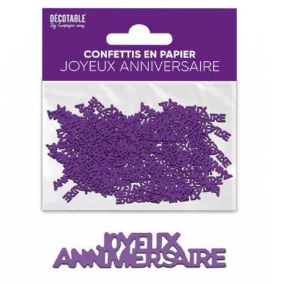 Cap24vl decoration de table a parsemer violet astral joyeux anniversaire