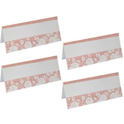 Cart1219 marque place porte nom chevalet carton rose