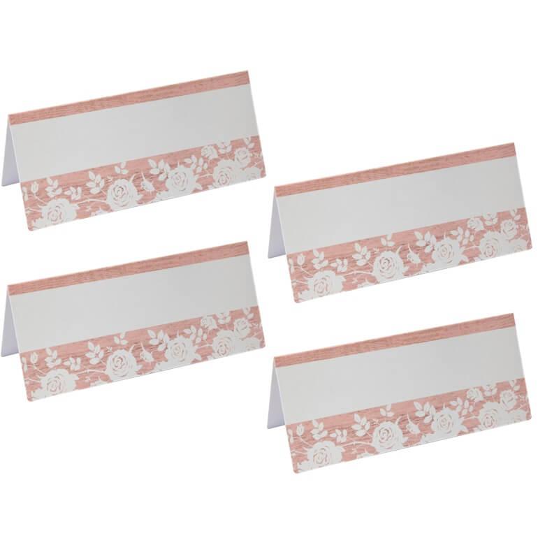 Cart1219 marque place chevalet carton avec roses