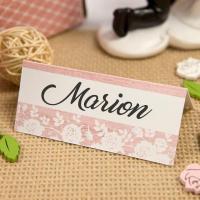 Cart1219 marque place chevalet carton rose