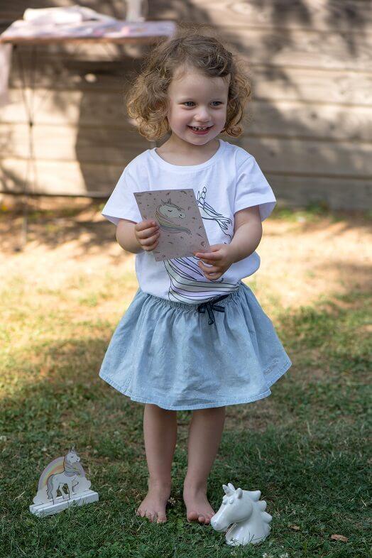 Carte cadeaux anniversaire enfant avec licorne