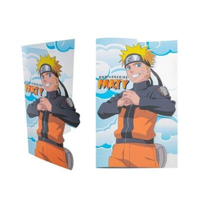 8 Cartes d'invitations avec enveloppes pour fête anniversaire Naruto REF/12809-NA