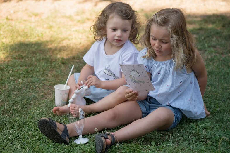 Carton de fete anniversaire licorne rose