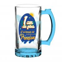 Cbc00b chope en verre anniversaire bleu cadeau de fete adulte