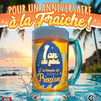 Cbc00b magasin pas de calais cadeau fete anniversaire 1an de plus chope a bierre en verre
