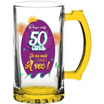 Cbc05r cadeau chope a biere anniversaire 50ans