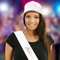 Cd7616 casquette enterrement bie de jeune fille blanche et rose evjf