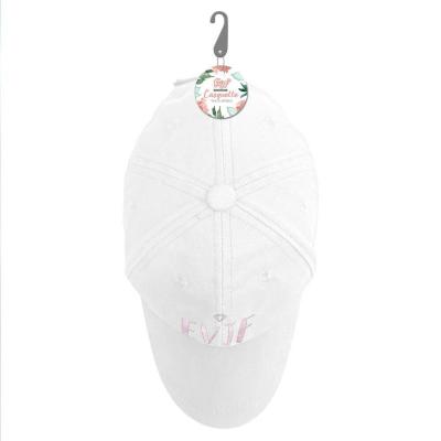 Cd7616 casquette enterrement bie de jeune fille blanc rose evjf