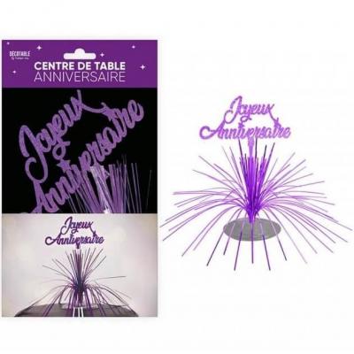 Cdt24vl centre de table joyeux anniversaire violet astral