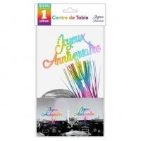 Cdtm00 decoration centre de table joyeux anniversaire multicolore