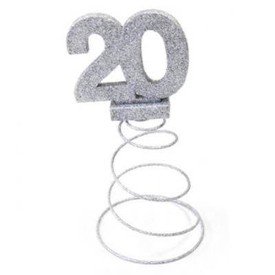 Centre de table anniversaire 20ans argent 1
