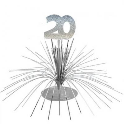 Centre de table anniversaire 20ans argent 2