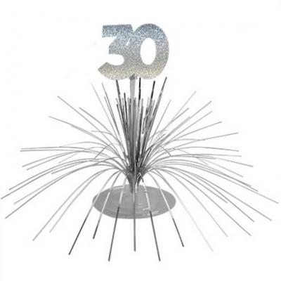 Centre de table anniversaire 30ans argent 2