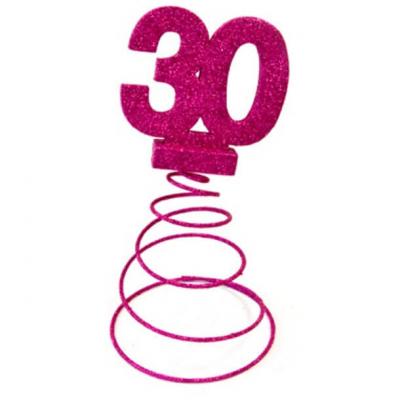 Centre de table anniversaire fuchsia 30ans (x1) REF/DEC768/30