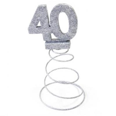 Centre de table anniversaire 40ans argent 1