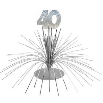 Centre de table anniversaire 40ans argent 2