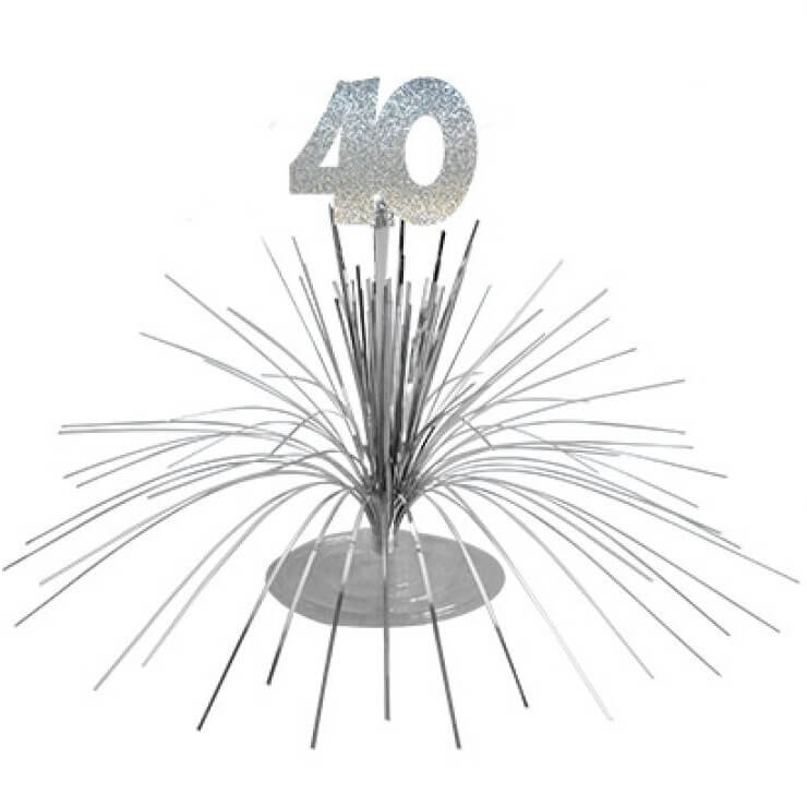 Centre de table anniversaire 40ans argent 2