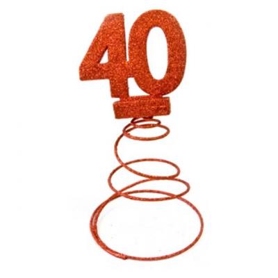 Centre de table anniversaire 40ans rouge