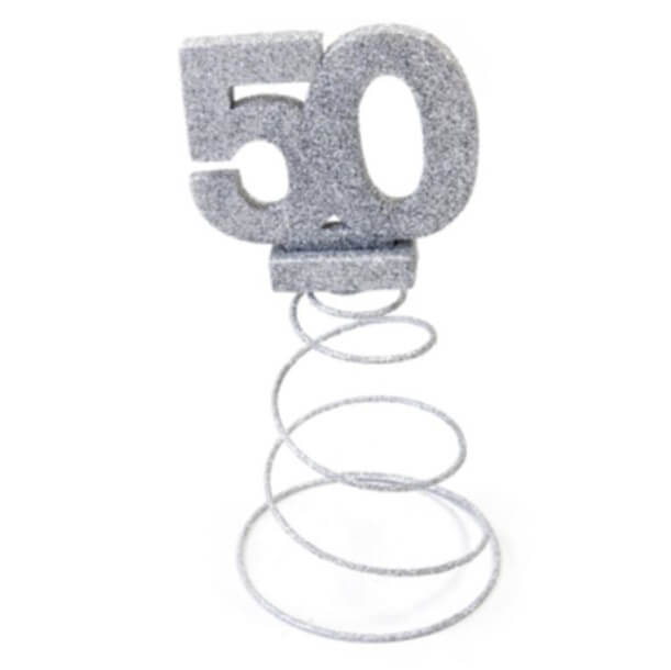 Centre de table anniversaire 50ans argent 1