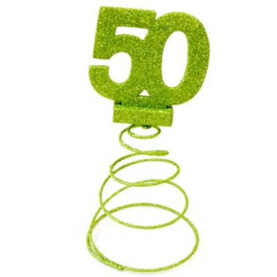 Centre de table anniversaire 50ans vert