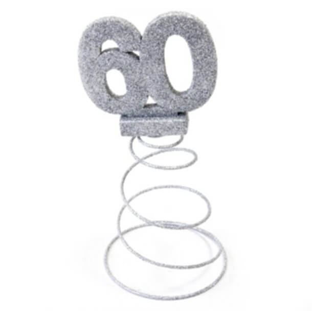 Centre de table anniversaire 60ans argent 1