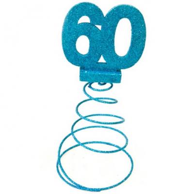 Centre de table anniversaire 60ans bleu turquoise