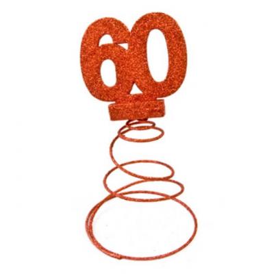 Centre de table anniversaire 60ans rouge