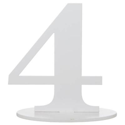 Marque-table anniversaire chiffre 4: Blanc (x1) REF/5051