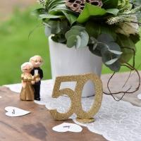 Centre de table anniversaire de mariage or