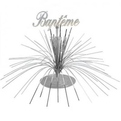 Centre de table bapteme argent