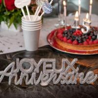 Centre de table fete anniversaire argent