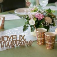 Centre de table fete anniversaire rose gold