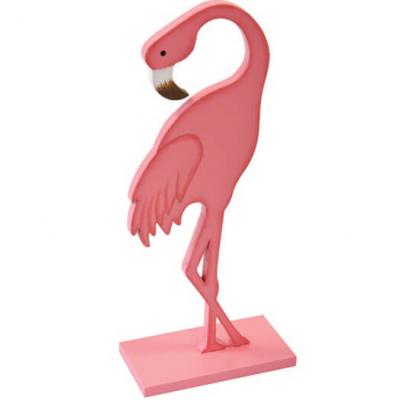 Centre de table flamand rose vintage bois 15cm (x1) REF/DEK0075