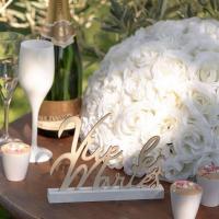 Centre de table lettre bois mariage vive les maries