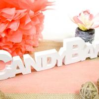 Centre de table lettre en bois candy bar blanche