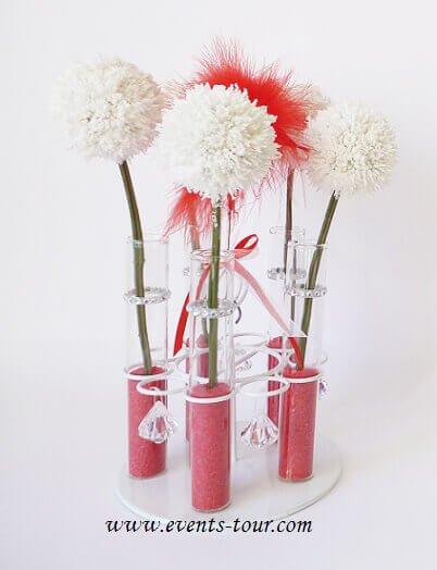 Centre de table de mariage romantique.