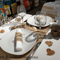 Centre de table mariage bois champetre naturel