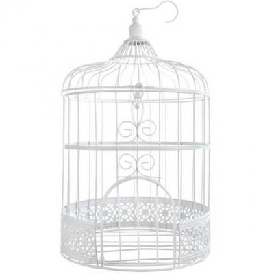 Centre de table mariage cage dentelle blanche (x1) REF/3871