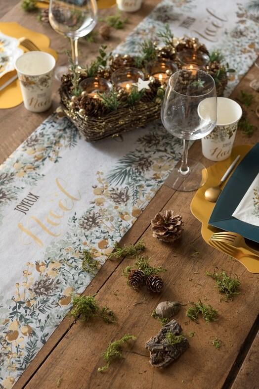 Centre de table noel bougie decoration hivernale