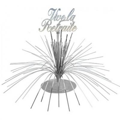 Centre de table vive la retraite argent