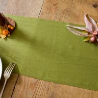 Ch540 chemin de table lin vert olive