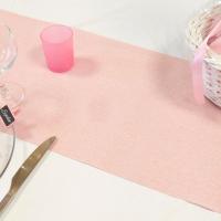 Ch540 chemin de table rose en toile