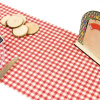 Ch555 rouleau chemin de table vichy rouge en toile