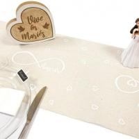 Ch561 decoration chemin de table mariage amour infini en toile