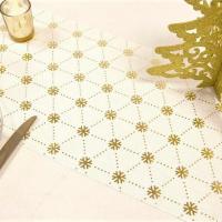 Ch568 decoration chemin de table dore or avec flocons