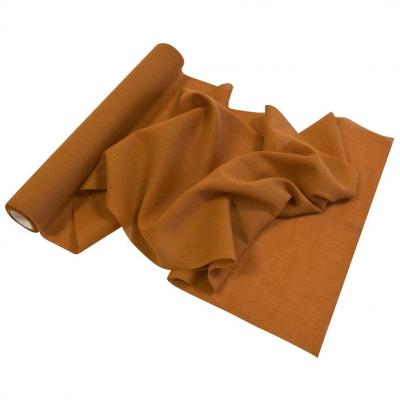 Ch595 chemin de table terracotta mousseline de coton