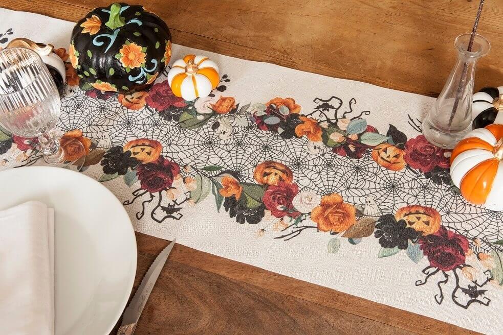 Ch620 decoration chemin de table toile halloween