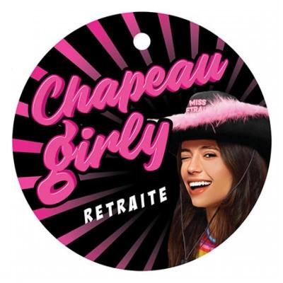 Chag07n chapeau cow boy retraite femme noir rose fuchsia